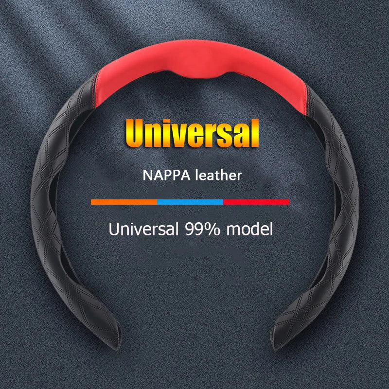 Universal NAPPA Car Steering Wheel Cover Ultra-thin One-piece Modification Breathable Steering Wheel Covers-Diameter 15 Inches Vue