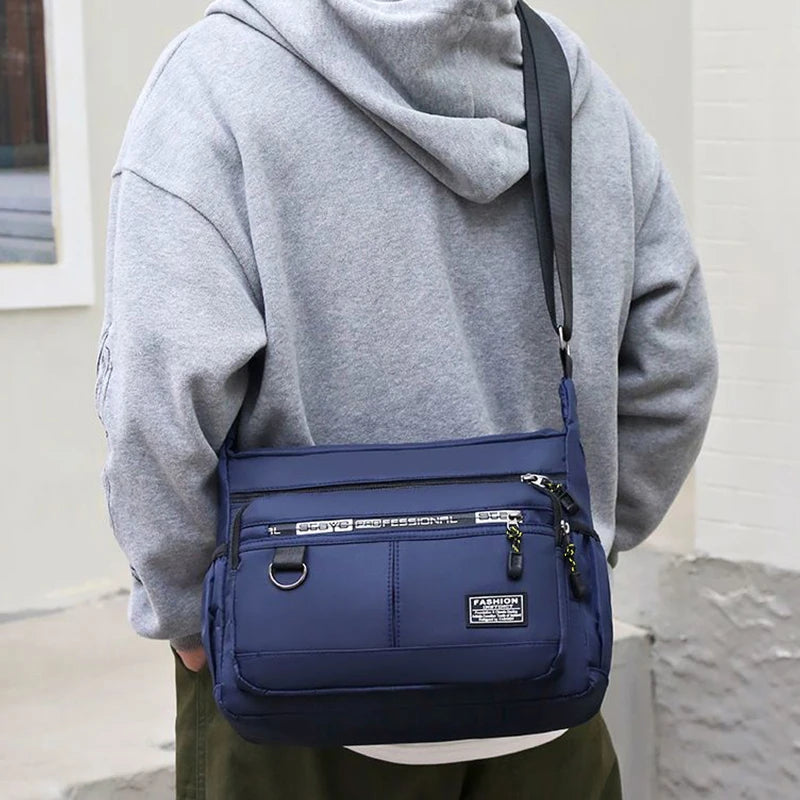 Men's Cross-body Bag Multi-layered Pockets Adjustable Shoulder Strap