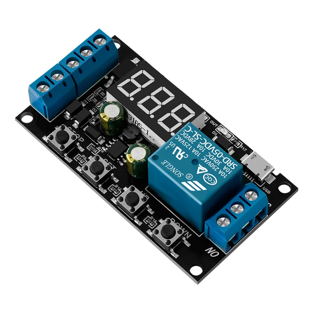 DC 5-30V Micro USB Time Delay Relay LED Display Automation Cycle Delay Timer Control Off Switch Delay Time Relay 5V 12V 24V Vue