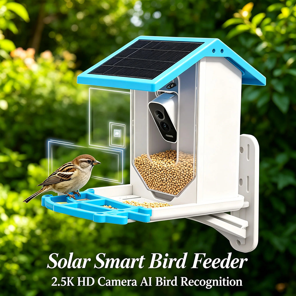Solar Bird Feeder with 2.5K Camera, AI Bird ID & Night Vision Smart Bird Feeder Camera Vue