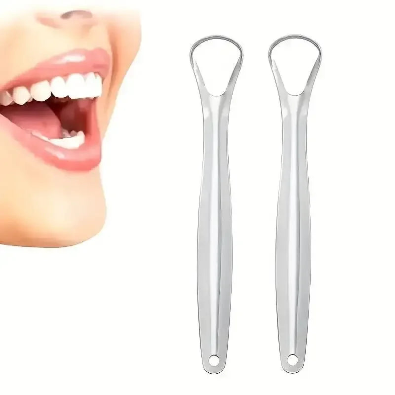 vvocci 1pc Tongue Brush Scraper Coating Cleaner TongueCoating Stainless Steel Tongue Cleaning Tongue Removing Bad Breath OralCa Vue