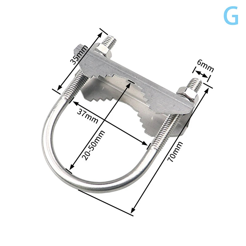 M6 U Bolts Mounting Hardware Heavy Duty Anti-Rust Mast To Mast Clamp V Jaw Block Mount Bracket Kit For Outside Home Antenna Vue A7