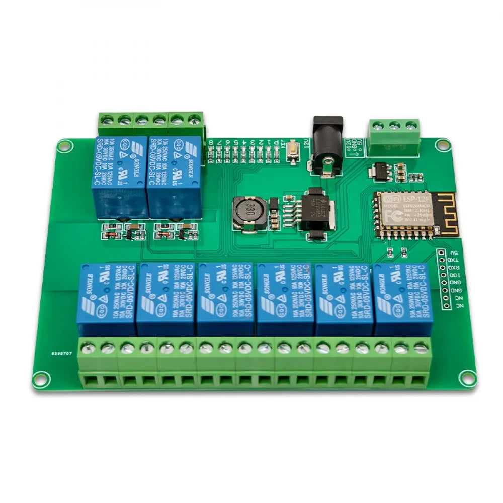 DC5V/12-24V Power Supply ESP8266 WIFI Eight Channel Relay Module Secondary Development Board Wireless Smart Home Relay Board Vue