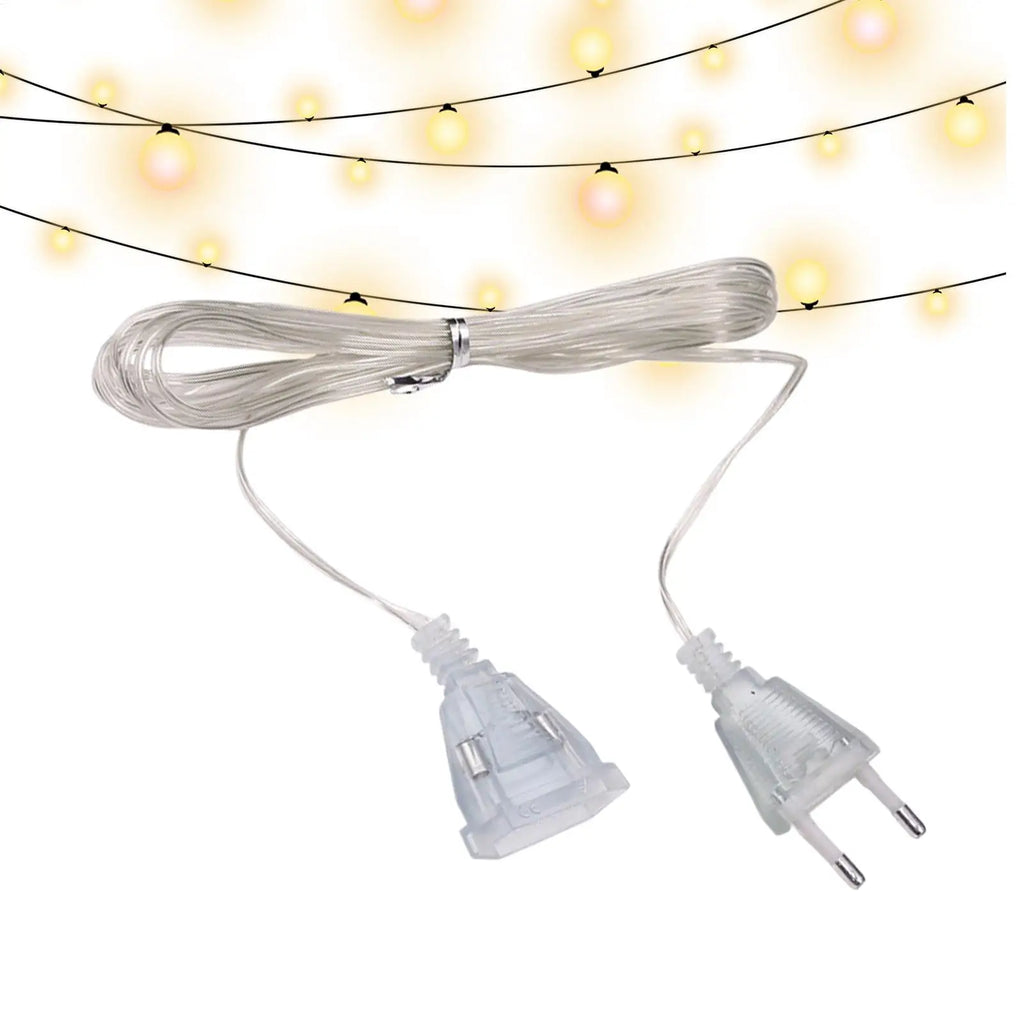 3 m EU US Plug Power Extension Cord 220V Transparent Cable For LED Fairy Lights Garland Holiday String Lights Multipurpose Vue