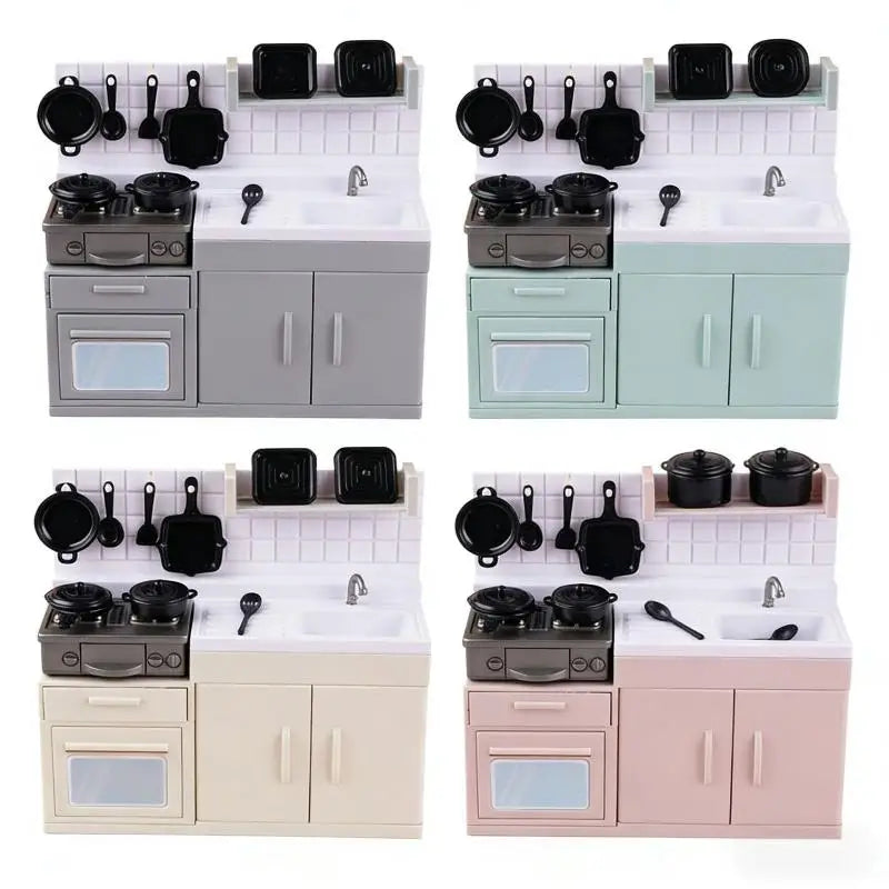 Mini Model Stove 1 Set Kitchen Scene Simulation Toy for Children Dollhouse Role Play Home Vue