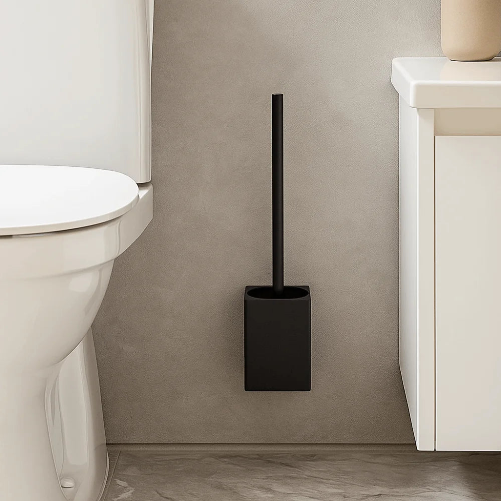Metal Shell Toilet Brush Set Wall-Mounted Rustproof Toilet Cleaning Brush No Dead Angle Nail Free Installation Vue
