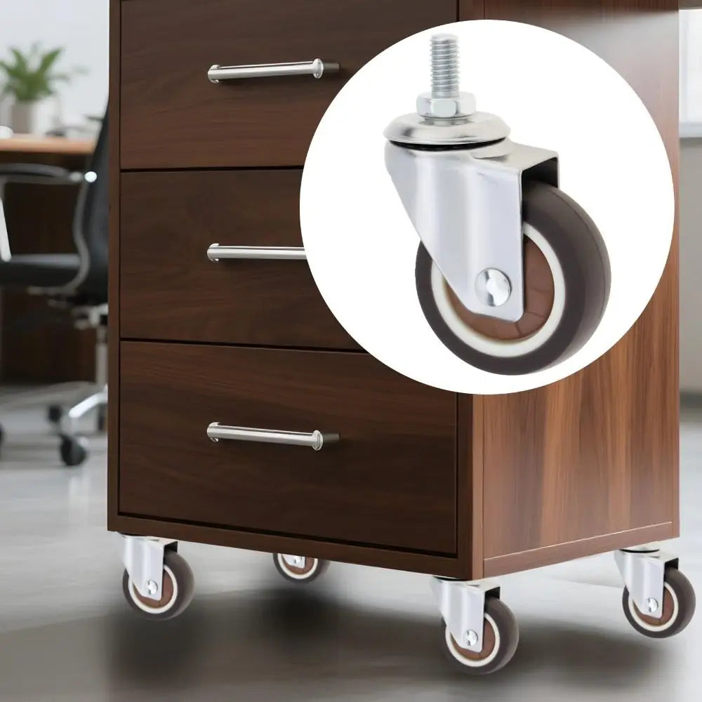 Metal Top Casters Wheels Ball Bearings TPR Rubber Furniture Casters Soft Rubber Threaded Stem Swivel Casters Furniture Vue