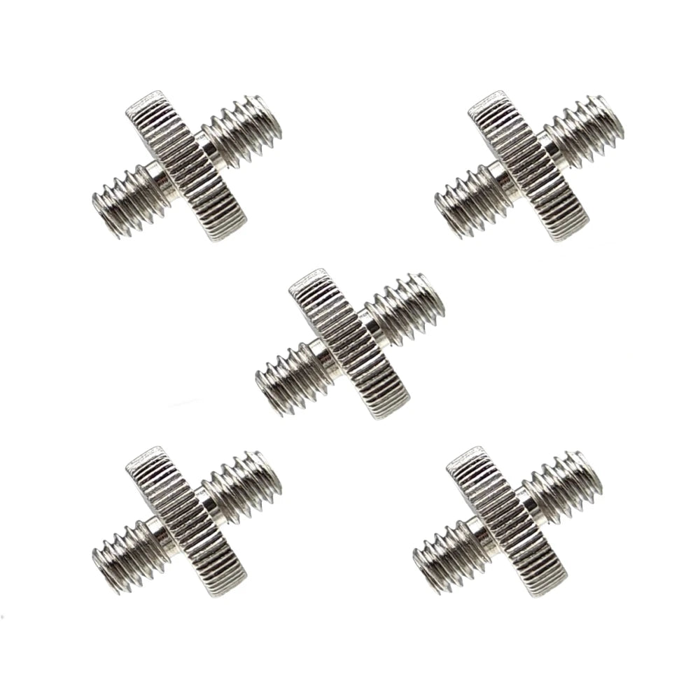 Metal Double Male 1/4 Inch Adapter Screw 1/4" Male to 1/4" Male Threaded Supports Tripod Stand Action Camera Accessories Vue 5pcs