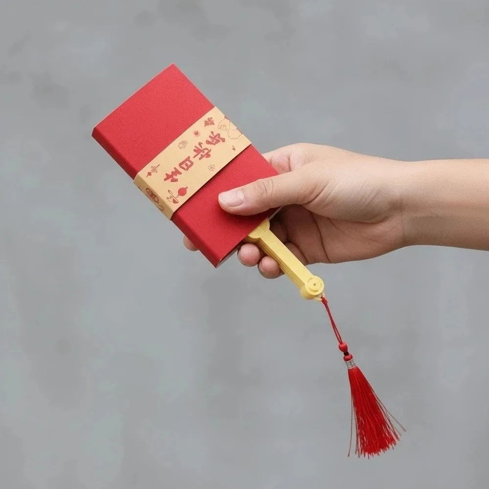 Traditional Fan Design Red Envelope Frosted Hollow Children's Money Bag Bonus Thickened Spring Festival Red Wallet Vue