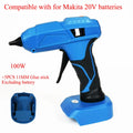 40W/100W Cordless Hot Glue Gun Set Compatible with For Makita/DeWalt/Milwaukee 20V Lithium Batteries with 7mm/11mm Glue Sticks Vue 100W for Makita