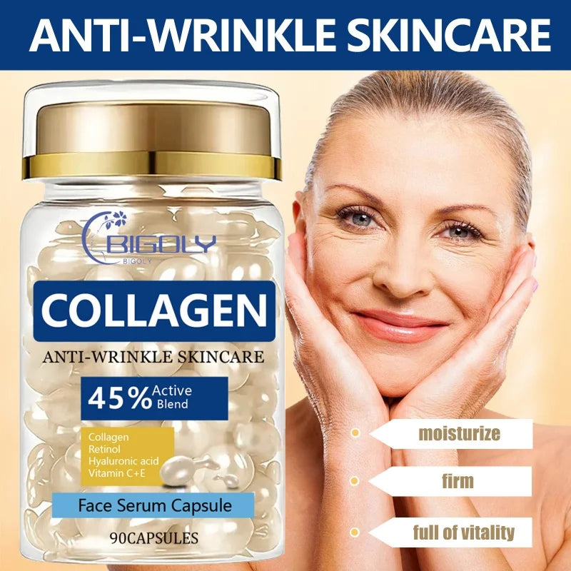 Retinol Collagen Moisturizing Skin Care Essence, Containing Collagen and Other Skin Care Ingredients, Nourishes, Moisturizes, and Brightens the Complexion, Making the Skin Delicate, Smooth, and Elastic Individually Packaged, Vue