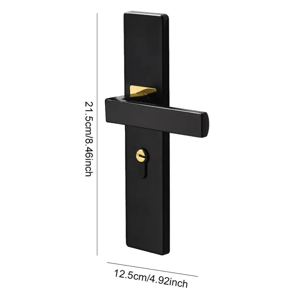 Silent Door Handle Lock Keys Set Universal Square Interior Door Handle Lockset Three Hinges Easy Install Door Knob Vue