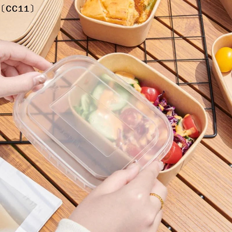 Disposable Lunch Box Kraft Paper Square Fast Food Packing Boxes Bowls Vue