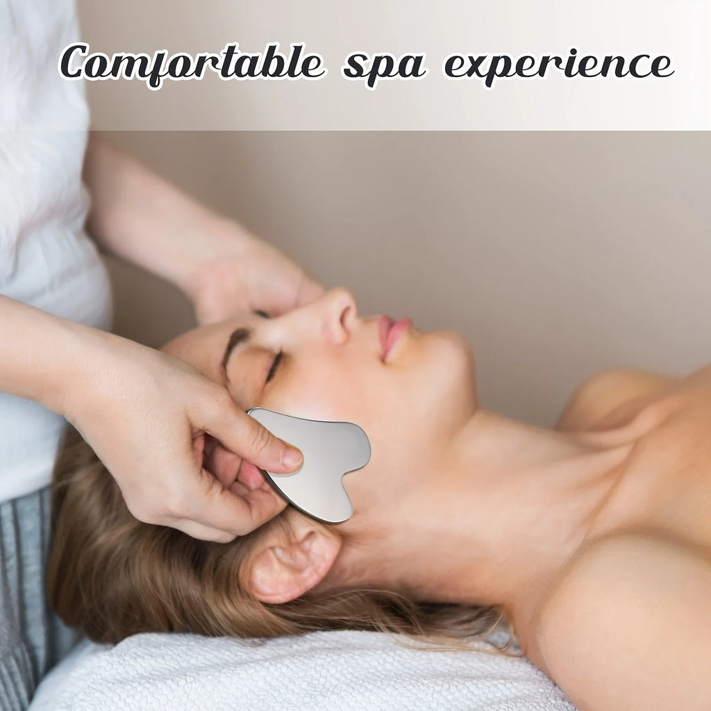 1pc Stainless Steel Gua Sha Facial Tools Guasha for Face Metal Gua Sha Tighten Skin Massage Guasha Beauty Tool for Body Eyes Nec Vue