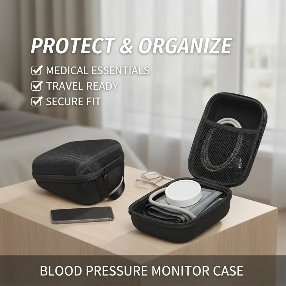 Portable Blood Pressure Monitor Storage Bag Waterproof Tonometer Carrying Case Travel Organizer Box Large Capacity Zipper Pouch Vue