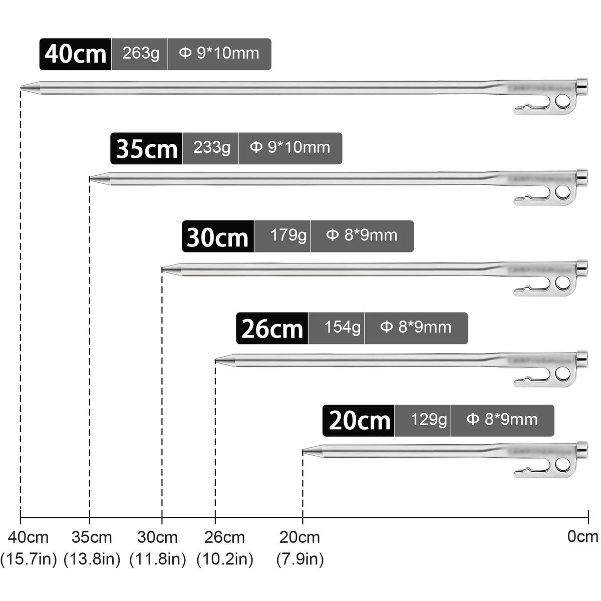 Tent Stakes Heavy Duty Steel Tent Stakes Pegs with Hook and Hole Design for Outdoor Backpacking Camping Tent Canopy Vue