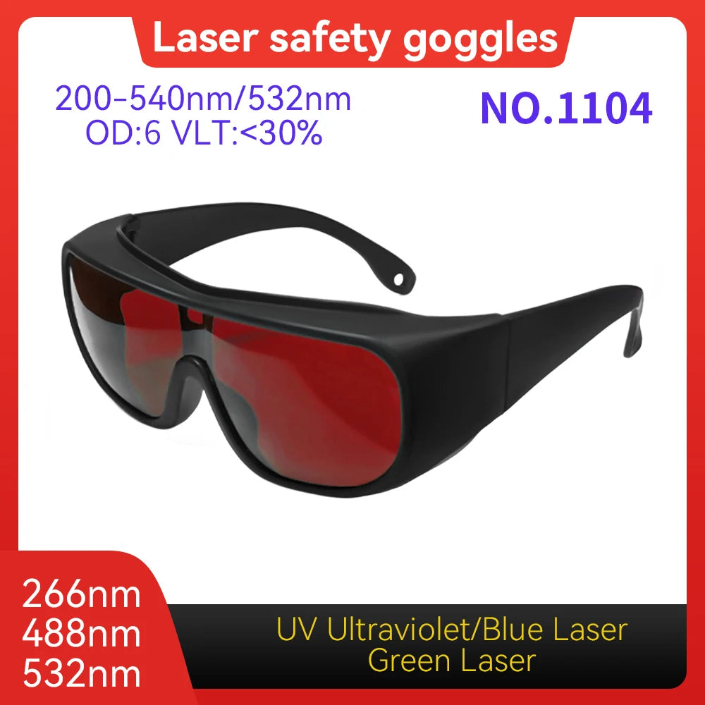 Eye Protection CE EN207 Validated OD6+ 900-1100nm Flexible PC Temple Laser Lenses for Multi-kW Fiber Laser Metal Cutting Factory Vue Model 1104 OD6