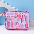 vvocci Baby Care Cleaning 10-Piece Set; Newborn Nail Clipper and Nail Trimmer Set; Safety Comb and Brush Gift Box Vue B381-10 pink