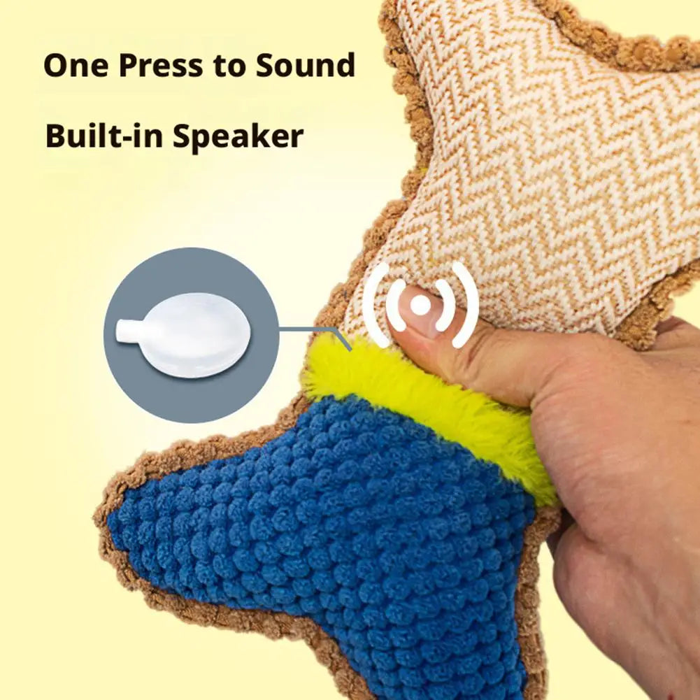 Squeaky Plush Dog Toy for Small Medium Breeds - Durable Puppy Teeth Cleaning Chew Toy Interactive Pet Play & Dental Care Vue