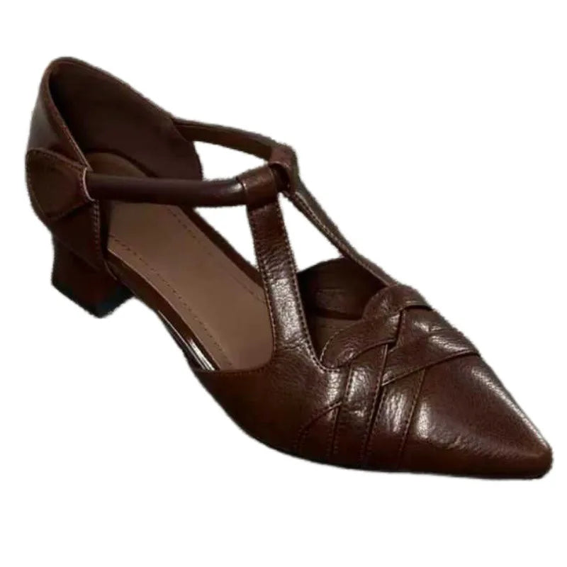 Women's Block Heel Ankle Strap Sandals | Square Toe Buckle Ankle Strap Sandals Vue