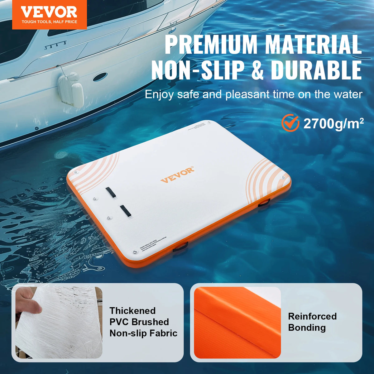 Inflatable Floating Dock 10x8 FT | Non-Slip Water Platform Inflatable Floating Dock Vue