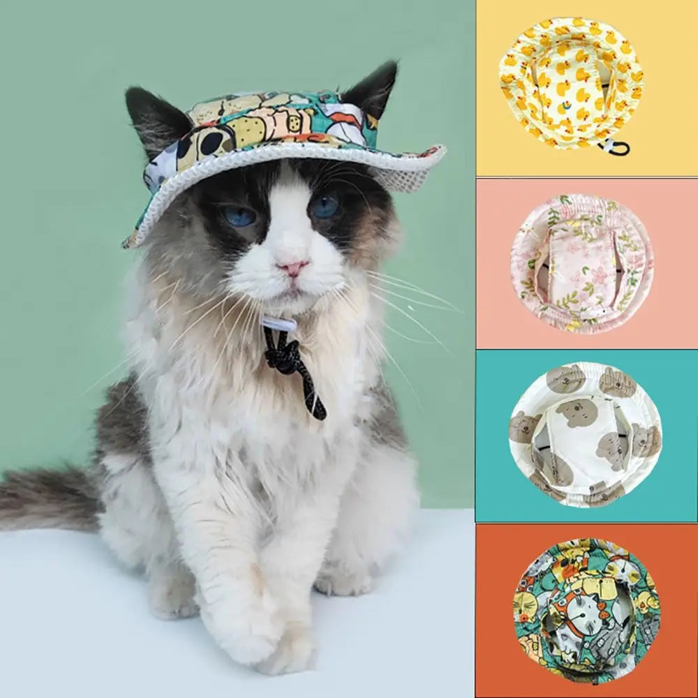 High-quality Adjustable Pet Sun Hat Cat Dog Breathable Sunscreen