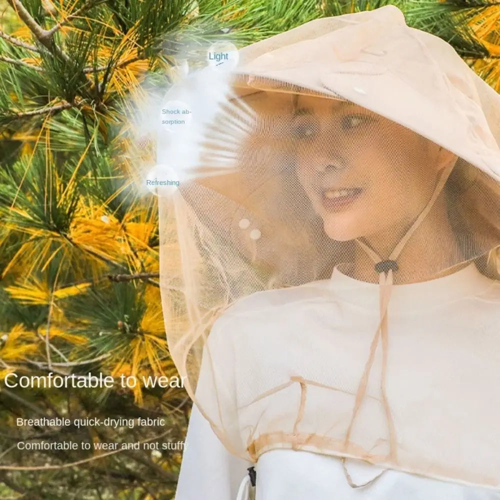 Hat-Veil Beekeeping Hat Fishing Cap Sun Cap Outdoor Fishing Hat Mosquito Net Insect Bee Net Anti Bee Hat Hat Insect Mesh Vue