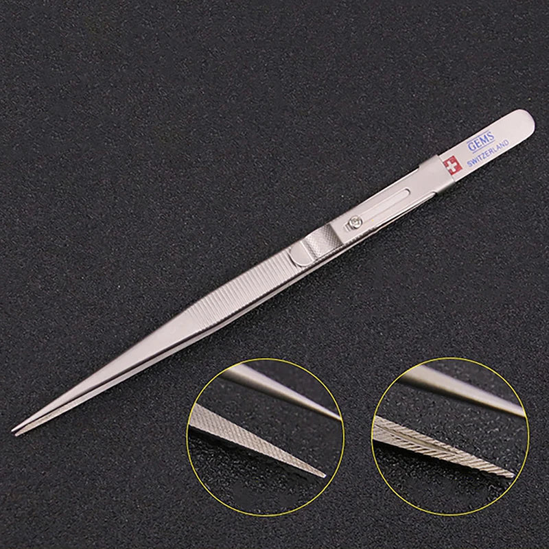 1PCS Stainless Steel Tweezers Jewelry Making Tool Concave Groove Diamond Adjustable Craft Tools For Jewelery Vue