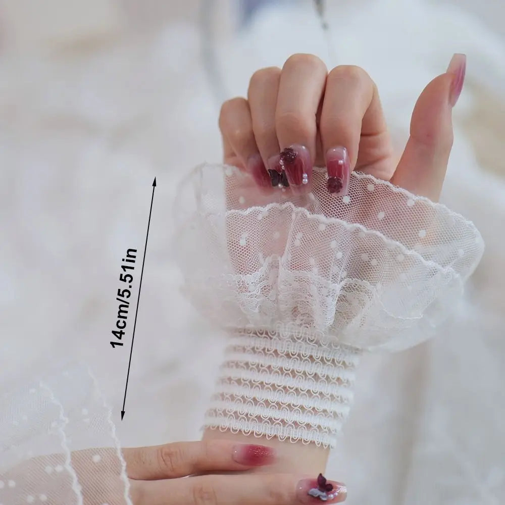 Mesh Fake Cuff Detachable White Wrist Lace Photography Props