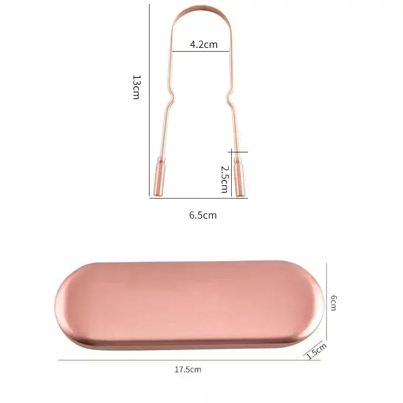 Stainless Steel/Pure Copper Tongue Scraper With Storage Box Oral Cleaner Brush Fresh Cleaning Hygiene High Quality Tongue Scrape Vue