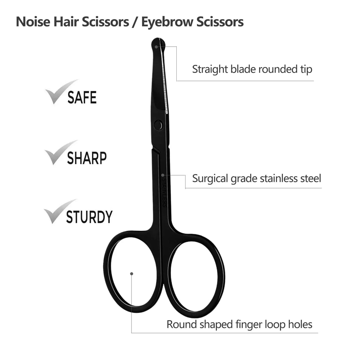 Eyebrow Scissors with Comb, KAJUDA Facial Hair Small Grooming Scissors For Men Women - Eyebrow Trimmer Scissor for Eyebrows, Nos Vue