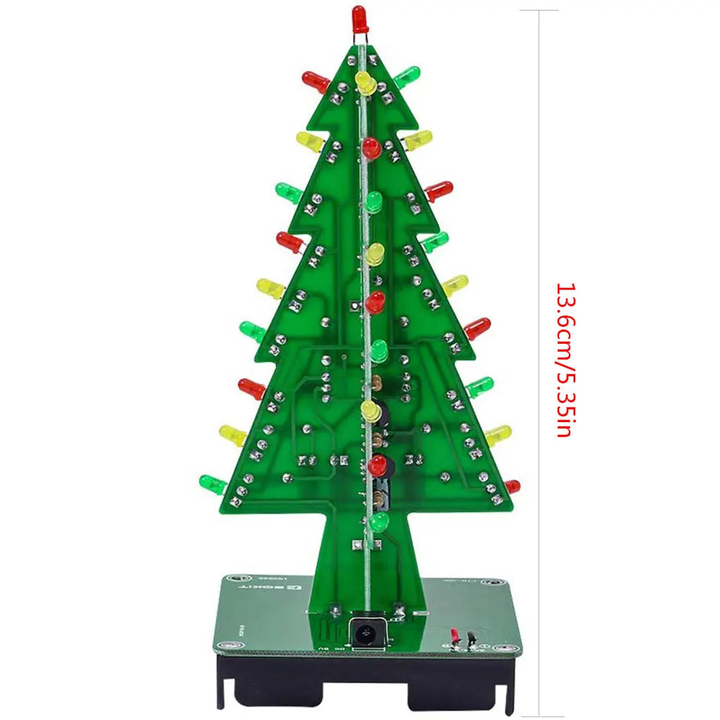 3D Christmas Tree LED DIY Circuit Kit – Flashing Holiday Lights DIY Electronics Kit Vue