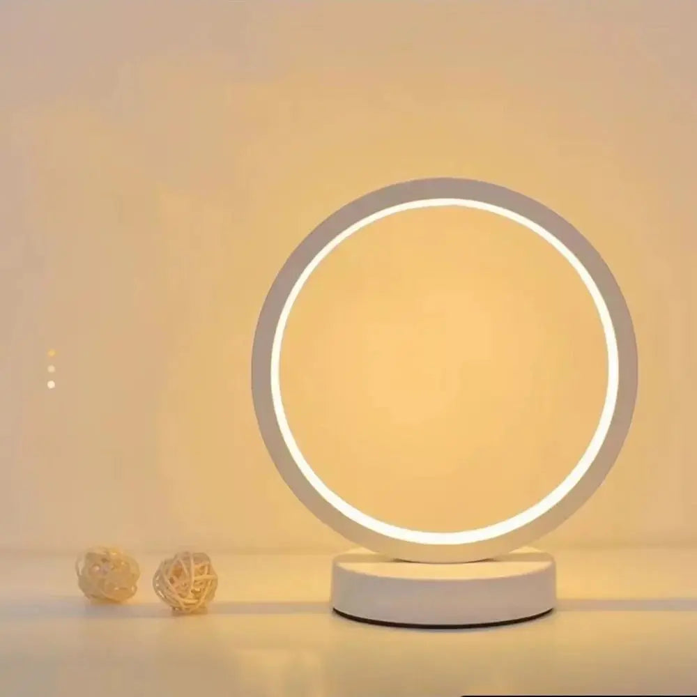 Home Decor Simple LED Circular Ring Table Lamp Creative Modern Night Light USB Plug Reading Light Restaurant Hotel Vue