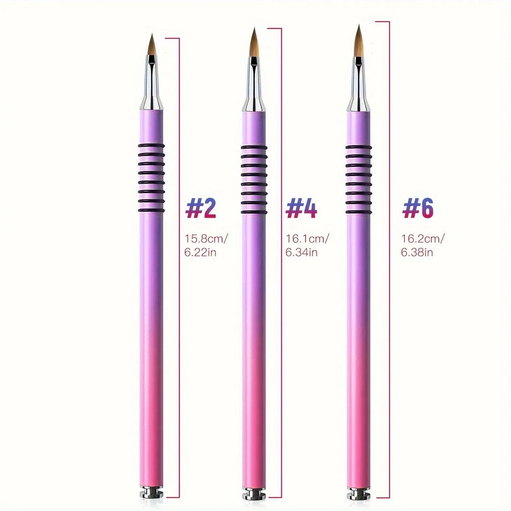 1/3pcs Acrylic Crystal Nail Brush Professional Nail Beauty Design Non-Slip 3D Nail Art Brush Manicure Tool For Uv Gel Builder Vue