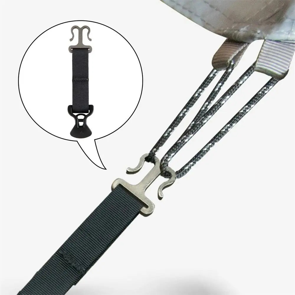 Double-door Tent Rope Tensioner Awning Hooks Stainless Steel Camping Tent Buckle Pull-up Nylon Tent Rope Holder Outdoor Sports Vue