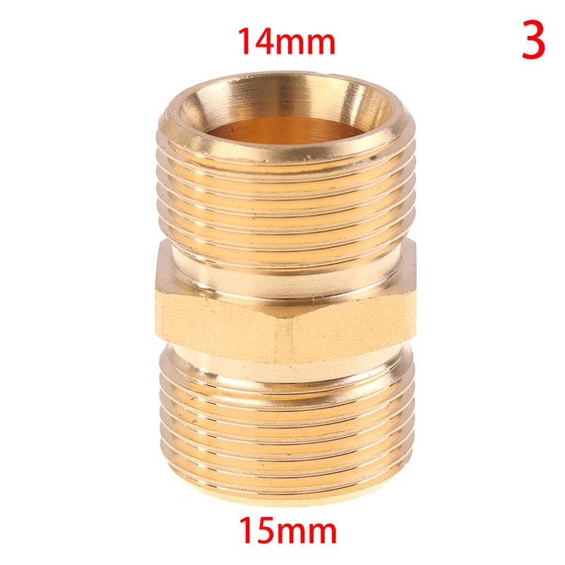 1PCS Copper M22 14mm And 15mm Male Thread Female Hose Coupler Adaptor High Pressure Washer Hose Extension Connector Adapter Vue M22-14-15