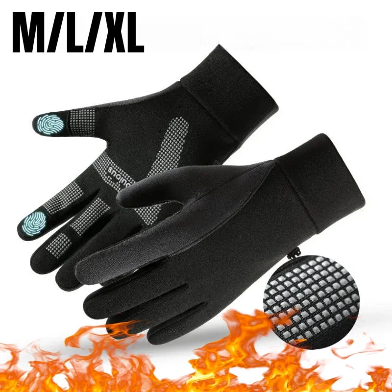 1-4Pairs Winter Gloves for Men Waterproof Windproof Touchscreen Thermal Fleece Lined Non Slip Palm for Cycling Driving Sports Vue