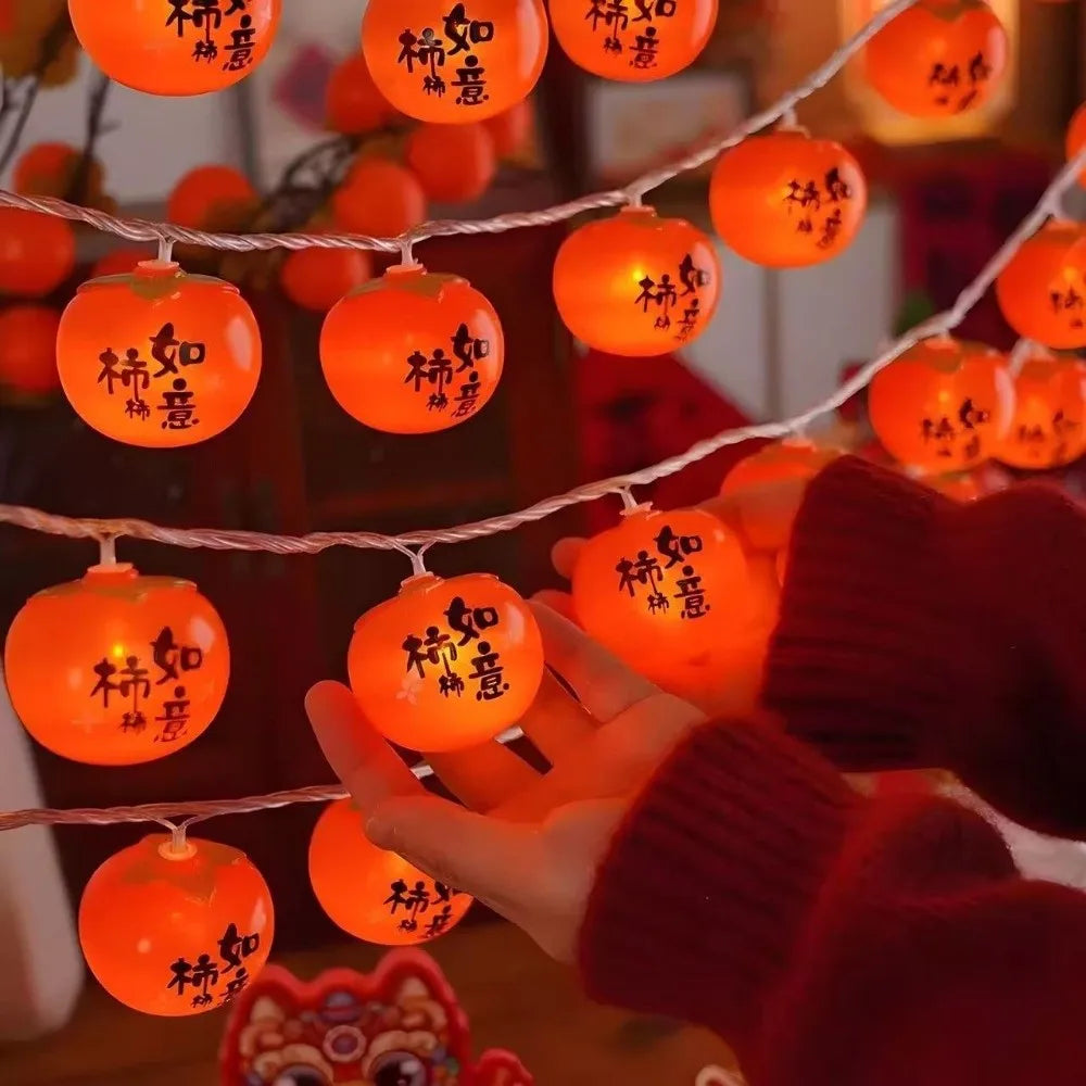 Waterproof LED Ruyi Lights Super Bright Energy Saving Red Lanterns USB Powered LED 20 Persimmon Light New Year Decoration Vue Style B