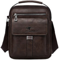 Compact Men's Leather Crossbody Bag Lightweight Shoulder Multiple