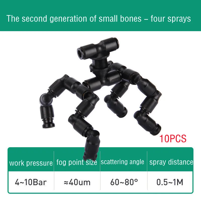 C Series Reptiles Fogger Mist Sprinkler Rainforest Terrariums Humidifier High Pressure Silent Pump Fog Machine Sprayer System Vue Four nozzle-10pcs