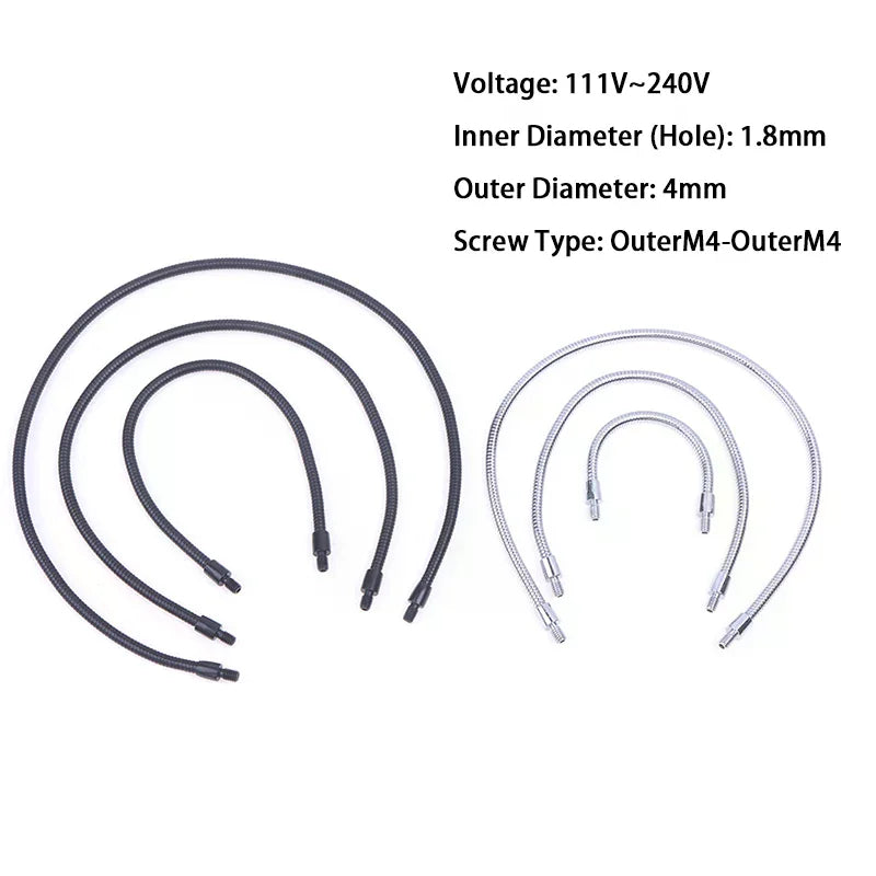 LED M4 Black Silver Microphone Positioning Hose Two External Teeth M4 Flexible Snake Tube Vue