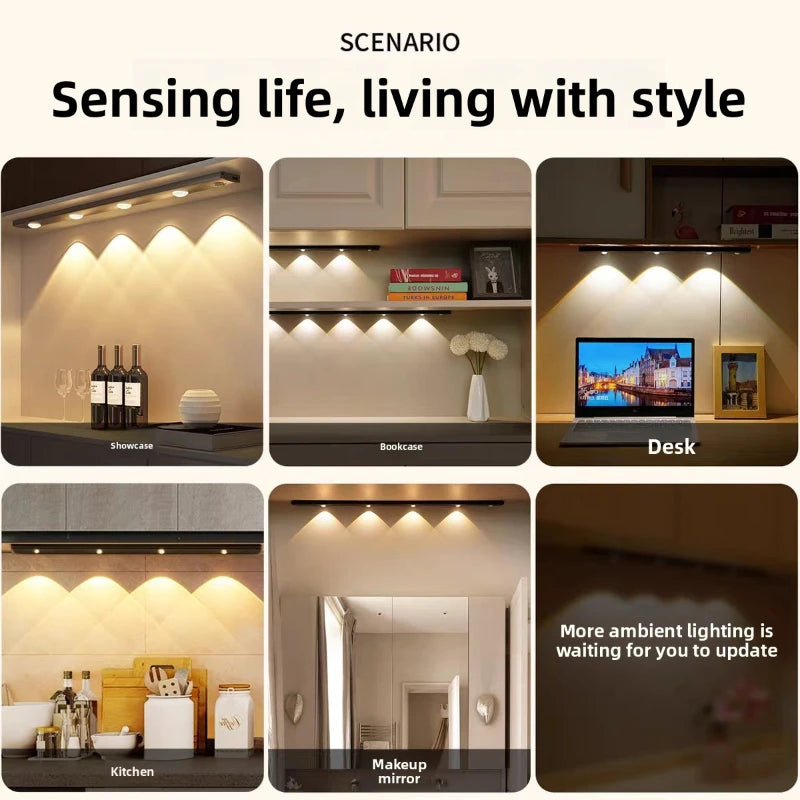 LED Smart Home Human Body Sensor Light - Rechargeable Cat Eye Sensor Light, Wine Cabinet Light, Hill Night Light Vue