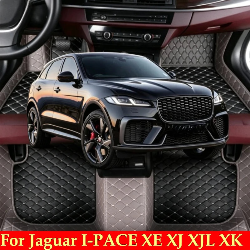 Custom car floor mat For Jaguar I-PACE XE XJ XJL XK 2000-2019 Foot Pads accessories full coverage carpet carplay Interior para Vue