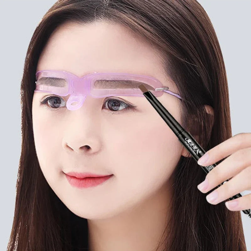 vvocci Eyebrow Mold Beginner 8Pcs 3D Eye Guide Card Modified Brow Reusable Eyebrow Stencil PVC Thrush Template Makeup Tools Vue