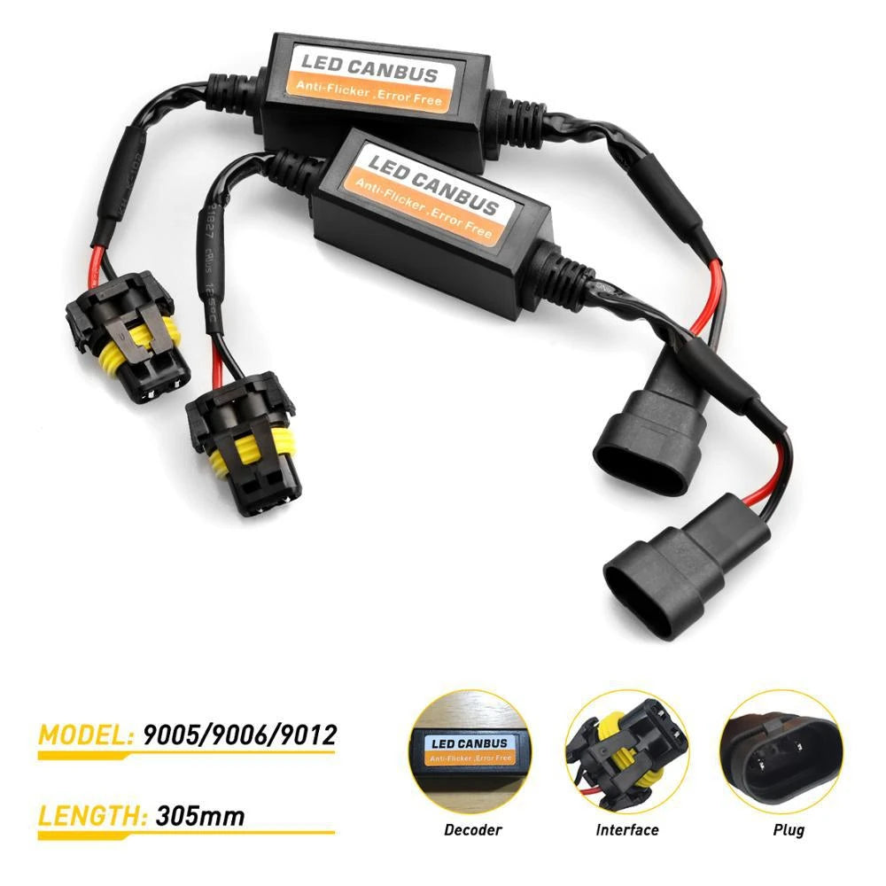 2pcs H4/H7/H8/H11 9005/9006/9012 Automotive Car LED Headlight Decoder LED Filter and Error Canceler (Anti-Flicker) Vue 9005 9006 9012