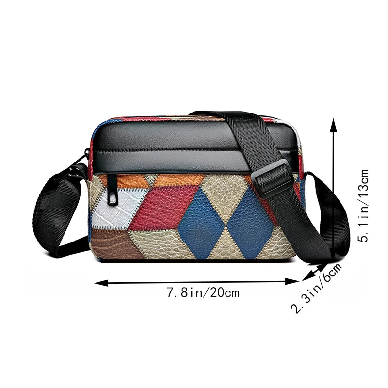 Colorblock Shoulder Bag Trendy Patchwork Crossbody Purse Mini Phone