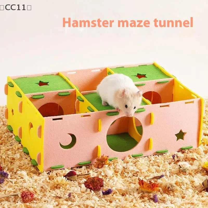 CC11Removable Felt Maze Hide Nest Hamster Passage Little Pet Sugar