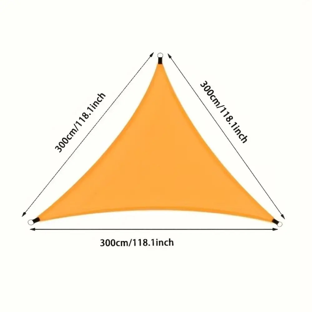 Triangle Waterproof Sun Shelter 3x3x3M Size With Ropes Outdoor Canopy Portable 95% UV Block Shade Sail Pool Area Vue