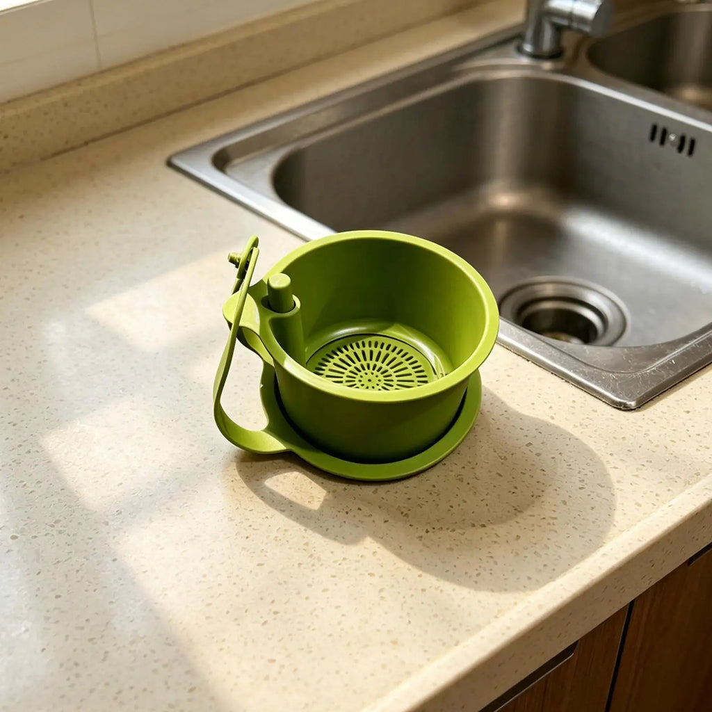 Easy Adjustable Sink Food Strainer Garbage Filter Push to Pour Design Kitchen Waste Catcher for Pasta Soup Hair Shower RV Drain Vue