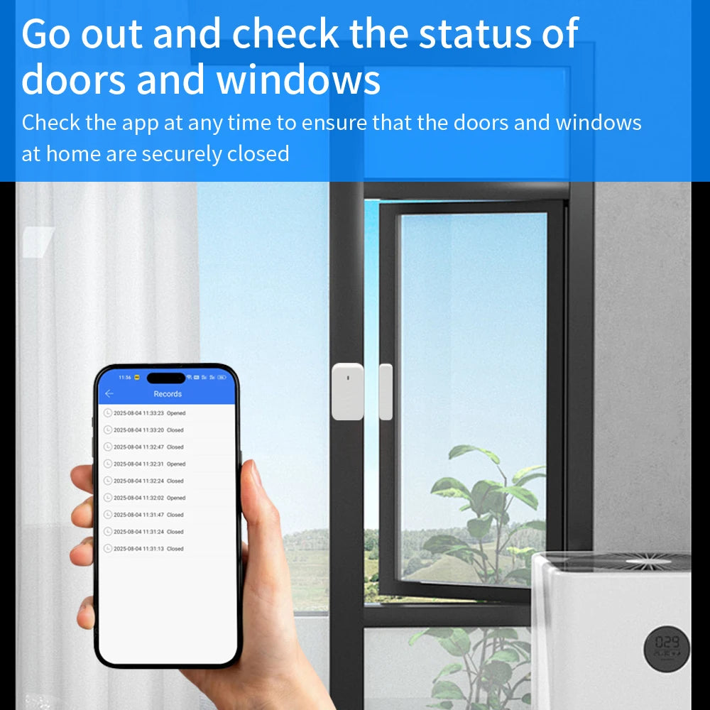 TTLOCK 2.4G WIFI Lock Compatible Door Sensor Door Contact Status Detection Sensor Work With TTLOCK Smart Locks Access Control Vue